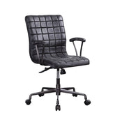 Barack Vintage Black Top Grain Leather & Aluminum Executive Office Chair Model 92557 By ACME Furniture